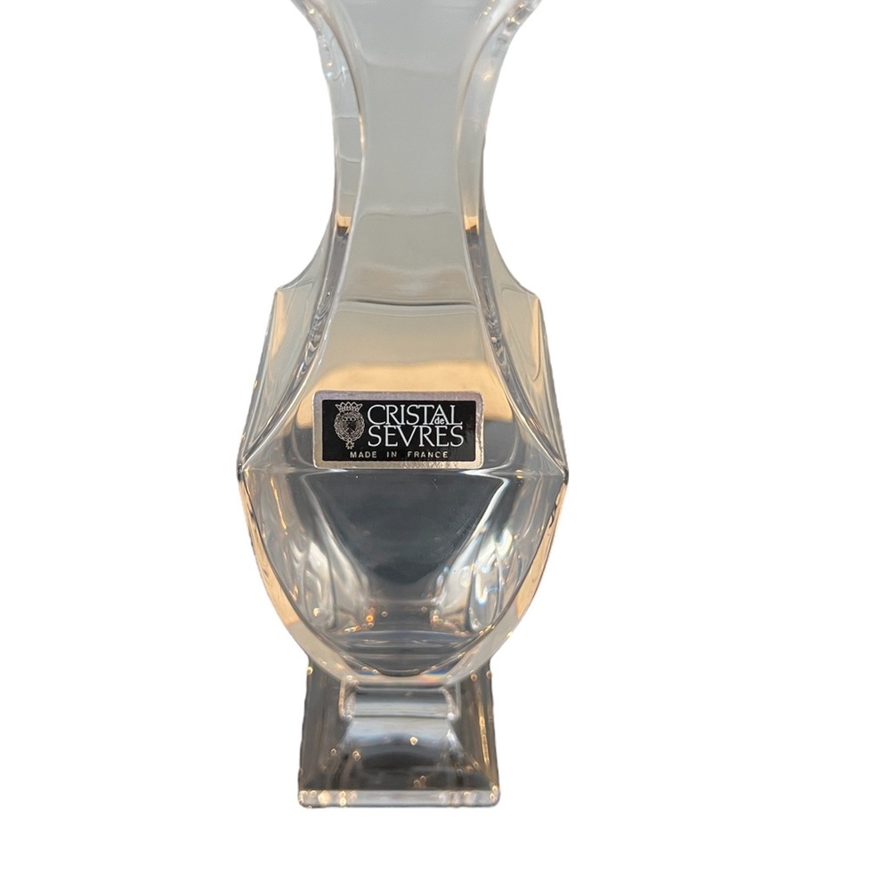 Vintage servre crystal baluster vase .